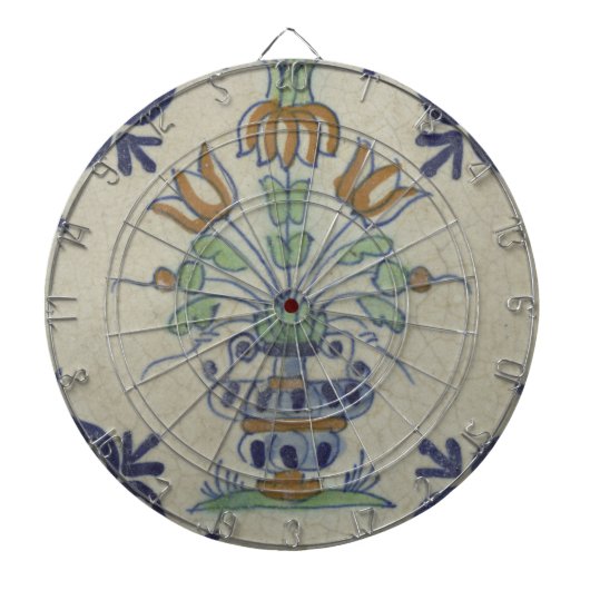 Cible De Fléchettes Carrelage Delft Antique Pot de Fleur Céramique (Devant)