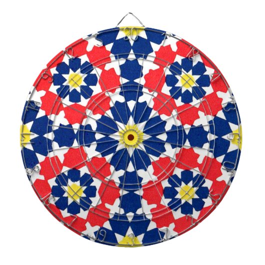 Cible De Fléchettes carte à fléchettes abstraite rouge bleu jaune (Devant)