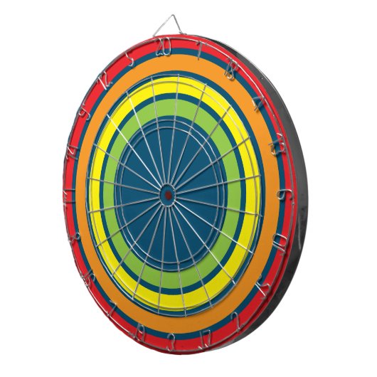 Cible De Fléchettes carte à fléchettes arc-en-ciel rétro (Devant droit)