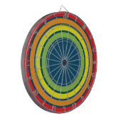 Cible De Fléchettes carte à fléchettes arc-en-ciel rétro (Devant gauche)