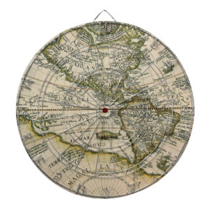 Cible De Fléchettes Carte Ancienne, 1596, America Sive Novus Orbis