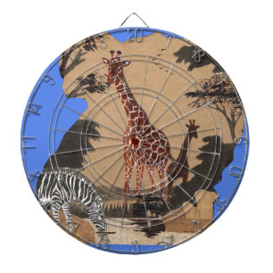 Cible De Fléchettes Carte artistique de la faune de l'Ouganda