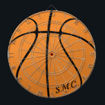 Cible De Fléchettes Carte de basketball moderne orange noire personnal<br><div class="desc">Personnalisé Noir moderne orange Basketball fléchette Basketball Gros plan Sports Équipe Basketball Sports fléchettes personnalisées</div>