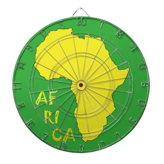 Cible De Fléchettes Carte de l'Afrique Jaune Funky (Devant)