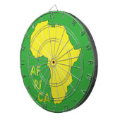 Cible De Fléchettes Carte de l'Afrique Jaune Funky (Devant droit)