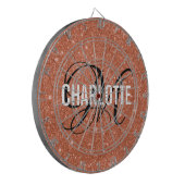 Cible De Fléchettes Carte de nom monogramme de parties scintillant ora (Devant gauche)