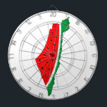 Cible De Fléchettes Carte de Palestine Watermelon Symbole de la libert<br><div class="desc">Carte de Palestine remplie de Watermelon,  symbole de la liberté,  même les couleurs de la carte palestinienne que les occupants illégaux de ce beau pays ont interdit. Le pastèque express les souffrances du peuple palestinien. Je suis avec la Palestine. La Palestine sera libre</div>