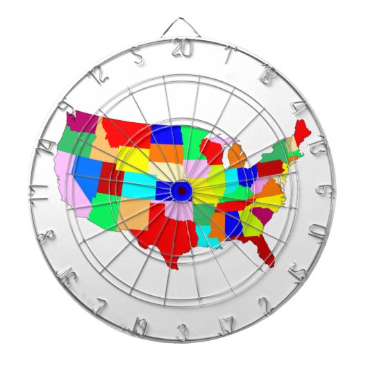 Cible De Fléchettes Carte de Patchwork USA (Devant)