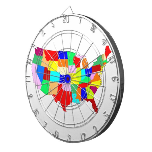 Cible De Fléchettes Carte de Patchwork USA (Devant droit)