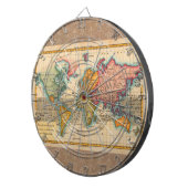 Cible De Fléchettes Carte du monde 1700s Antique Continents (Devant droit)