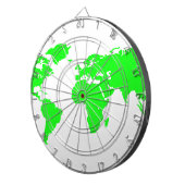 Cible De Fléchettes Carte du monde blanc vert (Devant droit)