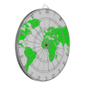 Cible De Fléchettes Carte du monde blanc vert (Devant gauche)