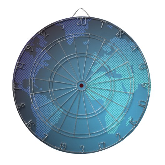 Cible De Fléchettes Carte du monde numérique en dégradé de points (Devant)