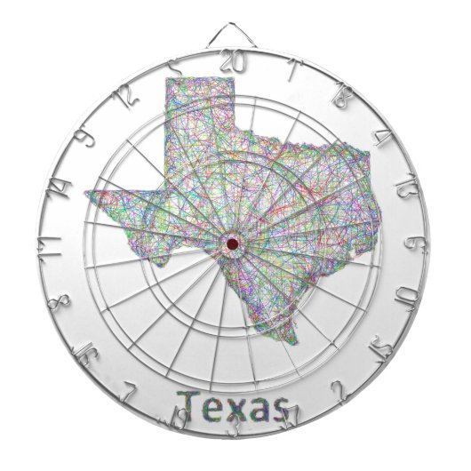 Cible De Fléchettes Carte du Texas (Devant)