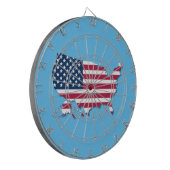 Cible De Fléchettes Carte et drapeau des États-Unis Rouge Blanc et Ble (Devant gauche)