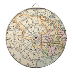 Cible De Fléchettes Carte historique vintage des États-Unis 1830