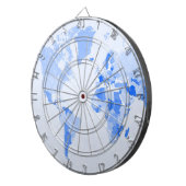 Cible De Fléchettes Carte Mondiale Crumplé bleu pâle (Devant droit)