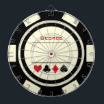 Cible De Fléchettes Casino Poker Chip Black Off-White Vegas<br><div class="desc">Ce tableau de puces blanc et noir de poker style jeton ferait un cadeau fantastique pour vous-même ou pour le casino personne aimer dans votre vie. Personnalisez le design avec un nom.</div>