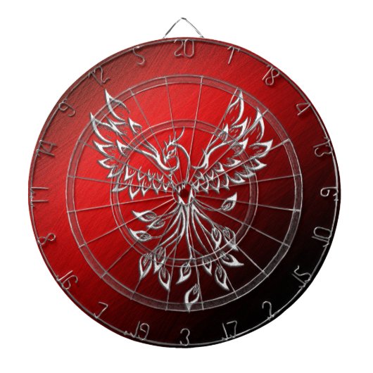 Cible De Fléchettes Cendres noires rouges et Règlement sur le Phoenix (Devant)