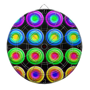 Cible De Fléchettes Cercles 3D colorés funky