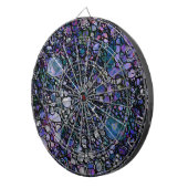 Cible De Fléchettes Cercles abstraits dessinés à la main, Bleu, Violet (Devant droit)