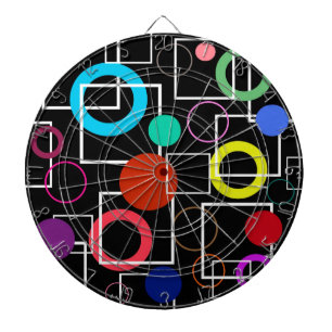 Cible De Fléchettes Cercles colorés et carrés blancs