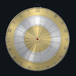 Cible De Fléchettes Cercles d'or et d'argent métalliques<br><div class="desc">Elégant métal or et de la texture argentée cercles de l'aspect aluminium brossé. Design minimaliste simple et moderne,  élégant</div>