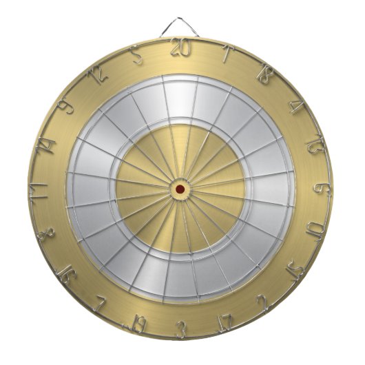 Cible De Fléchettes Cercles d'or et d'argent métalliques (Devant)