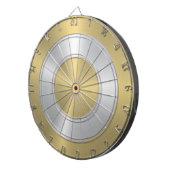 Cible De Fléchettes Cercles d'or et d'argent métalliques (Devant droit)