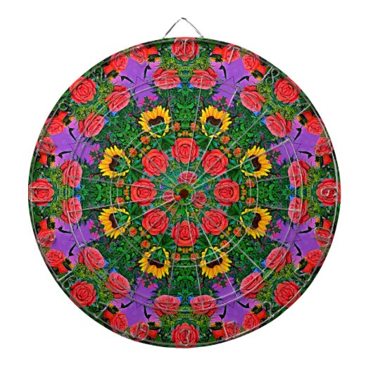Cible De Fléchettes Cercles Roses en argent (Devant)