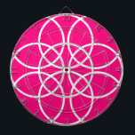 Cible De Fléchettes Cercles spiraux blancs sur rose<br><div class="desc">Elégant cercle spiral blanc sur un arrière - plan rose vif. Les clients peuvent changer la couleur rose arrière - plan ! par celeste@khoncepts.com</div>