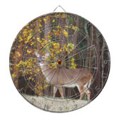 Cible De Fléchettes Cerf devant l'arbre d'automne jaune (Devant)