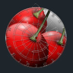 Cible De Fléchettes Cerises avec gouttes de ragoût<br><div class="desc">De délicieuses cerises rouges fraîches ferment avec des gouttes de rosée. Design d'Art numérique Copyright BluedarkArt TheChameleonArt.</div>