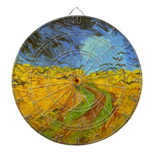 Cible De Fléchettes Champ de blé avec corbeaux de Vincent van Gogh