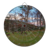 Cible De Fléchettes Champ de cerf et un SunSet rose (Devant)