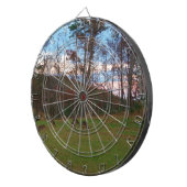 Cible De Fléchettes Champ de cerf et un SunSet rose (Devant droit)