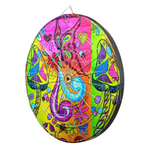 Cible De Fléchettes Champignon magique super et tableau noir papillon (Devant droit)