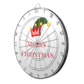 Cible De Fléchettes Chapeau rouge vert joyeux Noël ajouter nom texte n (Devant droit)