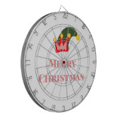 Cible De Fléchettes Chapeau rouge vert joyeux Noël ajouter nom texte n (Devant gauche)