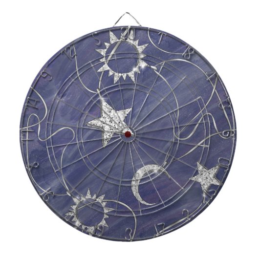Cible De Fléchettes Charming mystique | Étoiles de lune d'argent Sun A (Devant)