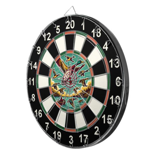 Cible De Fléchettes Chasse Canards Rustique Wall Art (Devant droit)