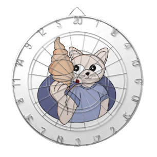 Cible De Fléchettes Chat au croissant drôle