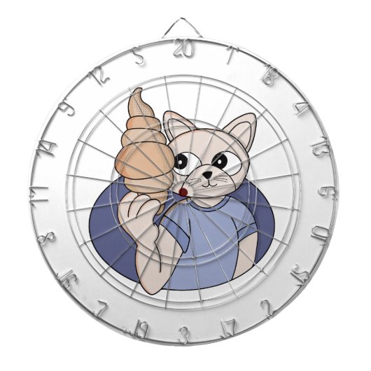 Cible De Fléchettes Chat au croissant drôle (Devant)
