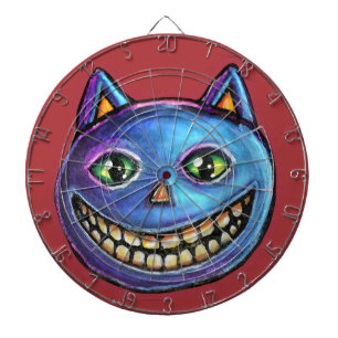 Cible De Fléchettes Chat bleu souriant Vintage Halloweenies
