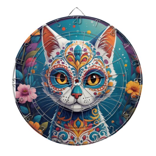 Cible De Fléchettes Chat Crâne de Sucre (Devant)