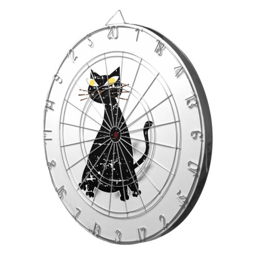 Cible De Fléchettes Chat gras noir désossé (Devant droit)