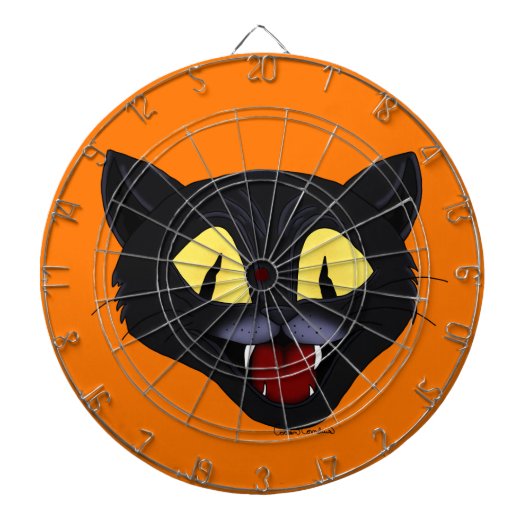 Cible De Fléchettes Chat noir Halloween (Devant)