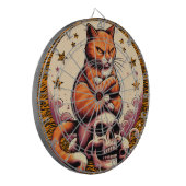 Cible De Fléchettes Chat orange vengeur, crânes et lune (Devant gauche)