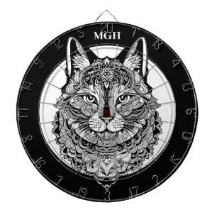 Cible De Fléchettes Chat ornemental Monogramme personnalisé