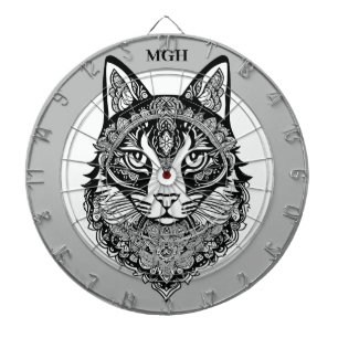 Cible De Fléchettes Chat ornemental Monogramme personnalisé